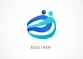 Abstract People symbol, togetherness and community concept design, creative hub, social connection icon, template and