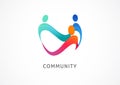 Abstract People symbol, togetherness and community concept design, creative hub, social connection icon, template and