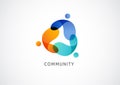 Abstract People symbol, togetherness and community concept design, creative hub, social connection icon, template and