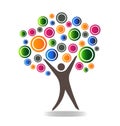 Abstract people tree logo Royalty Free Stock Photo