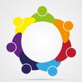 Abstract people unite friendship logo , human vector icon