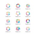 Abstract people vector design represents teamwork, diversity, signs and symbols