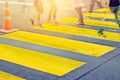 Abstract people on zebra crossing street, soft focus