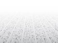 Abstract perspective binary code on a grey background. Matrix te