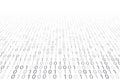 Abstract perspective binary code on a White background. Computer digital data design template. Royalty Free Stock Photo