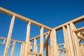 Abstract Perspective of a House Wood Construction Framing