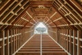 Abstract perspective of house wood construction framing in photo Royalty Free Stock Photo