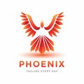 Abstract phoenix logo design template