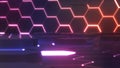 Abstract photo background future technology hexagon pattern,neon light hexagon Royalty Free Stock Photo