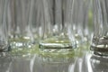 Abstract photo of empty beverage glasses