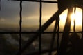 abstract photo of fence along the Eiffel Tower