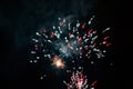 Abstract photo of firework flower. Salute without focus.