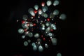 Abstract photo of firework flower. Salute without focus. Blurry photo of firework.