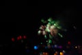 Abstract photo of firework flower. Salute without focus. Blurry photo of firework