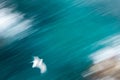 Abstract photo from a seagull from above, long exposure