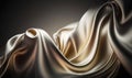 an abstract photo of a silk fabric in gold and white colors on a black background with a soft, flowing fabric in the center of Royalty Free Stock Photo