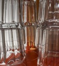 An abstract photo of stacked glasses