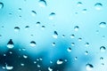 Abstract photo of water drop on blue mirror Royalty Free Stock Photo