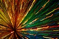 An abstract photograph of bright colored lines