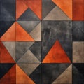 Geometric Concrete Mosaic Dark Orange And Gray Folded Planes