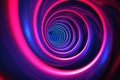 An abstract photograph showcasing a swirling pattern of vibrant blue and pink colors, Hypnotic spirals in a fusion of neon and Royalty Free Stock Photo