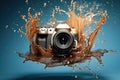 Abstract photography camera, splash themed Royalty Free Stock Photo