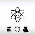 Abstract physics science model icon, vector illustration. Flat d