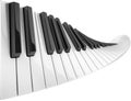 Abstract piano keyboard wave 3d rendering Royalty Free Stock Photo