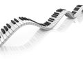 Abstract piano keyboard wave 3d rendering Royalty Free Stock Photo