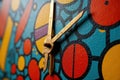 Abstract Picasso Wall Clock (108 Characters Royalty Free Stock Photo