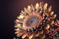 Abstract picture of 3d generated flowers in unique style. Generative AI