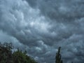 Dark blue stormy sky background texture. Royalty Free Stock Photo