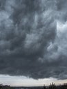 Dark blue stormy sky background photo texture Royalty Free Stock Photo