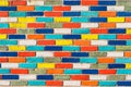 Abstract picture of wall with colorful bricks. background. stone urban design Royalty Free Stock Photo