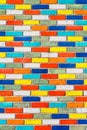 Abstract picture of wall with colorful bricks. background. stone urban design Royalty Free Stock Photo
