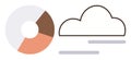 Data Analysis and Cloud Storage Concept with Pie Chart and Cloud Icon Royalty Free Stock Photo