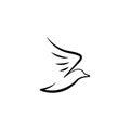 Abstract pigeon or dove logo.