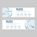 Pilates web banners vector template