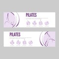 Pilates web banners vector template