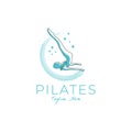 Abstract Pilates Yoga Logo Identity design