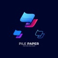 Abstract Pile Paper Illustration Vector Design Template