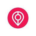 Abstract pin point logo design element, map location pointer icon vector Royalty Free Stock Photo