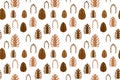 Abstract Pine cone seamless pattern. Botanical hand drawn vector background. Royalty Free Stock Photo