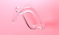 Abstract pink background with glass figure. 3d rendering
