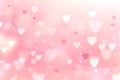 Abstract Pink background with heart shape bokeh. White pink blur lights. wallpaper Valentine day. Royalty Free Stock Photo