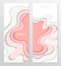 Abstract pink banner - set of vector template illustrations Royalty Free Stock Photo
