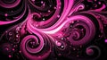 Abstract Pink and Black Swirling Design Wallpaper