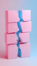 Abstract pink blocks split by a blue line Royalty Free Stock Photo