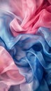 Abstract pink and blue chiffon fabric texture, artistic background Royalty Free Stock Photo