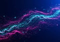 Abstract Pink Blue Data Wave Particle Flow Royalty Free Stock Photo